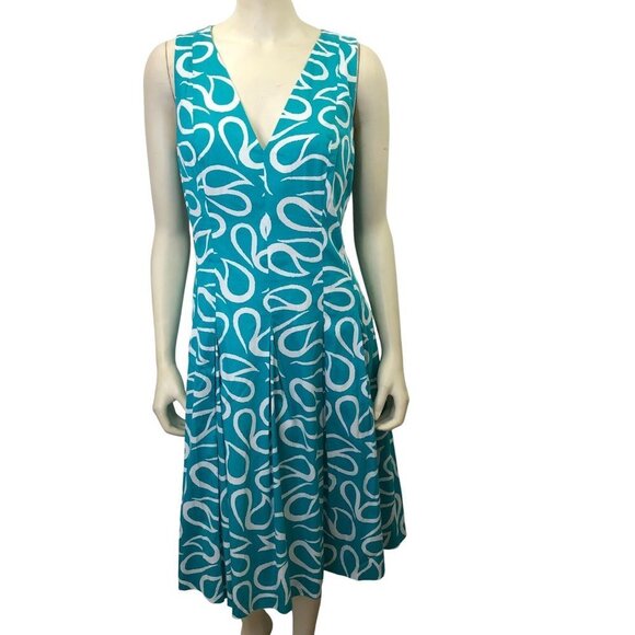 ANNE KLEIN V NECK SLEEVELESS PRINT DRESS SIZE‎ 12 - Picture 1 of 4
